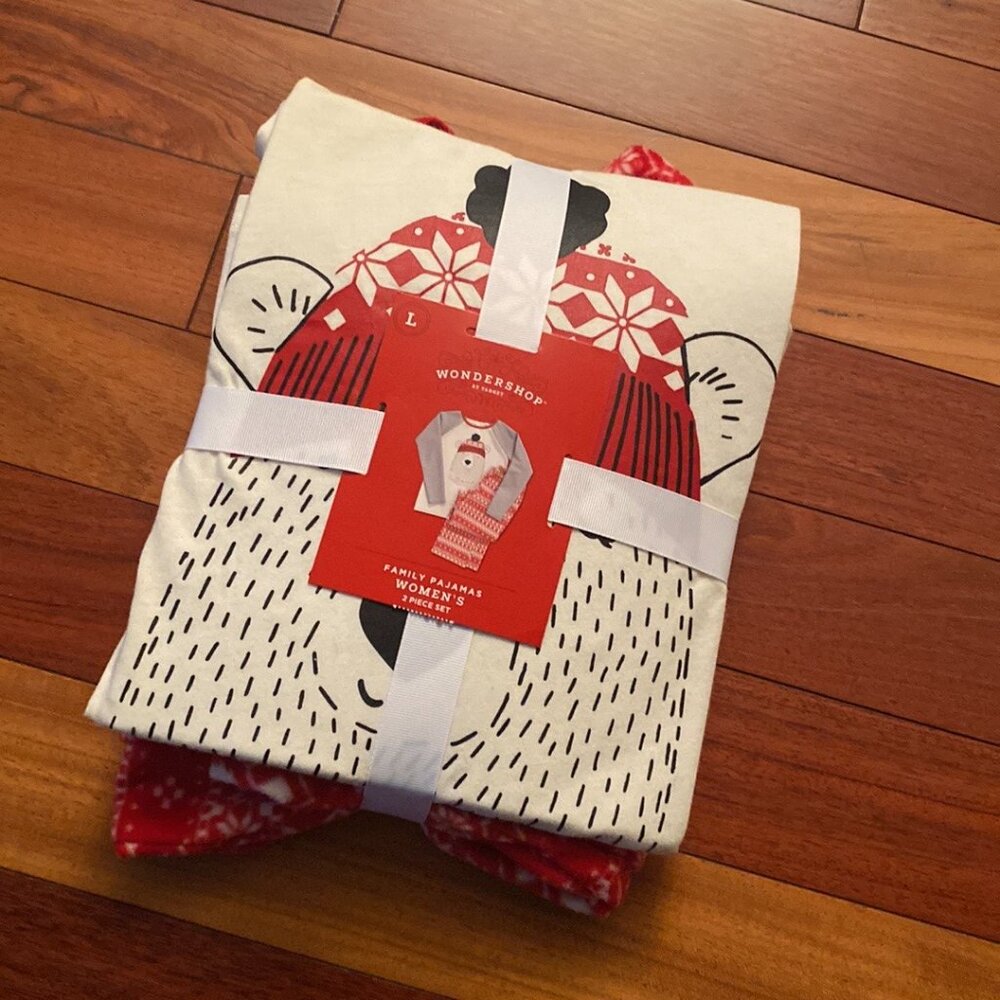 Christmas Pajama Set Fleece Size Large Red and White New